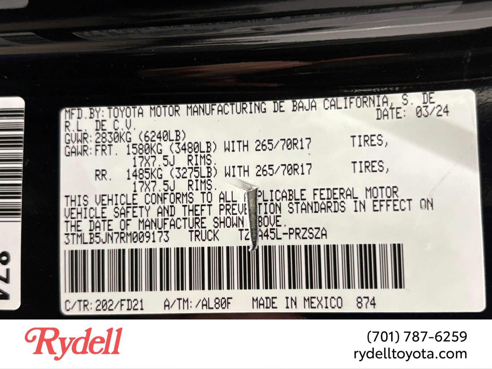 2024 Toyota Tacoma 4WD TRD Off Road