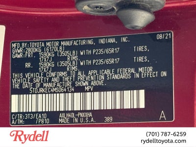 2021 Toyota Sienna XLE