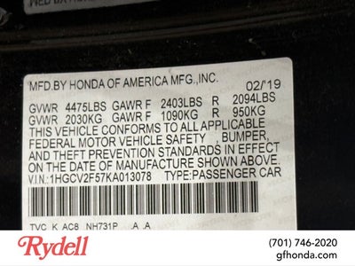 2019 Honda Accord Sedan EX-L 2.0T