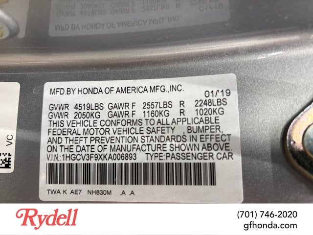 2019 Honda Accord Hybrid Touring