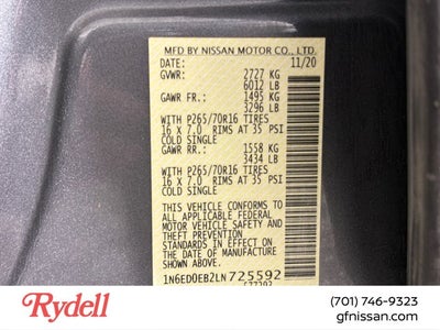 2020 Nissan Frontier SV