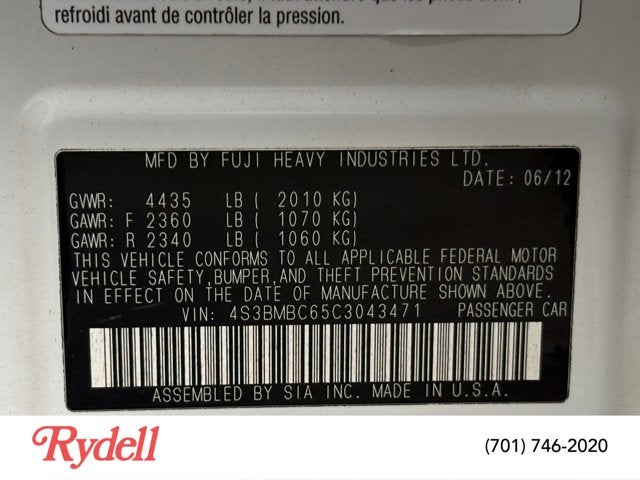 2012 Subaru Legacy 2.5i Premium