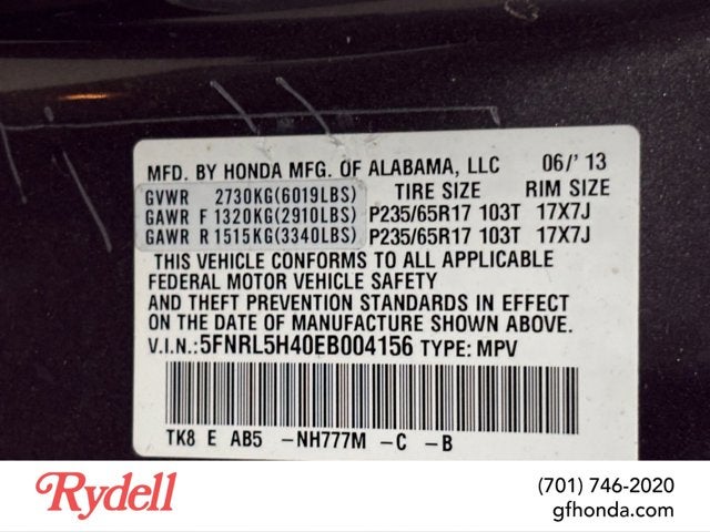 2014 Honda Odyssey EX