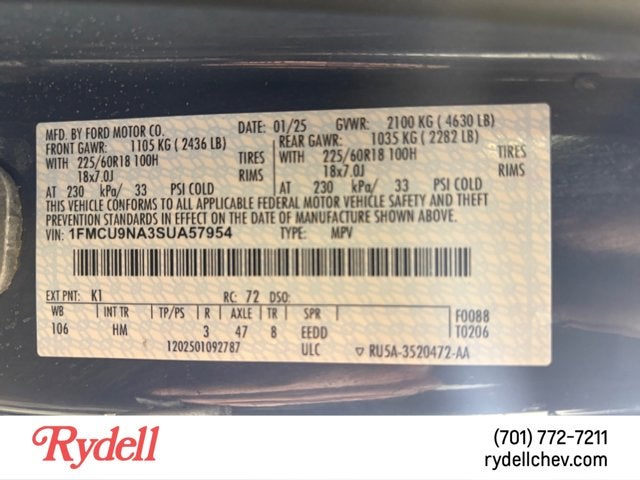 2025 Ford Escape ST-Line Select