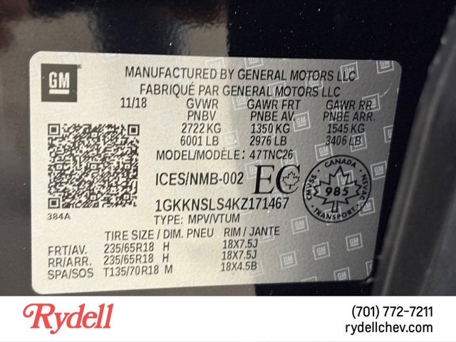 2019 GMC Acadia SLE