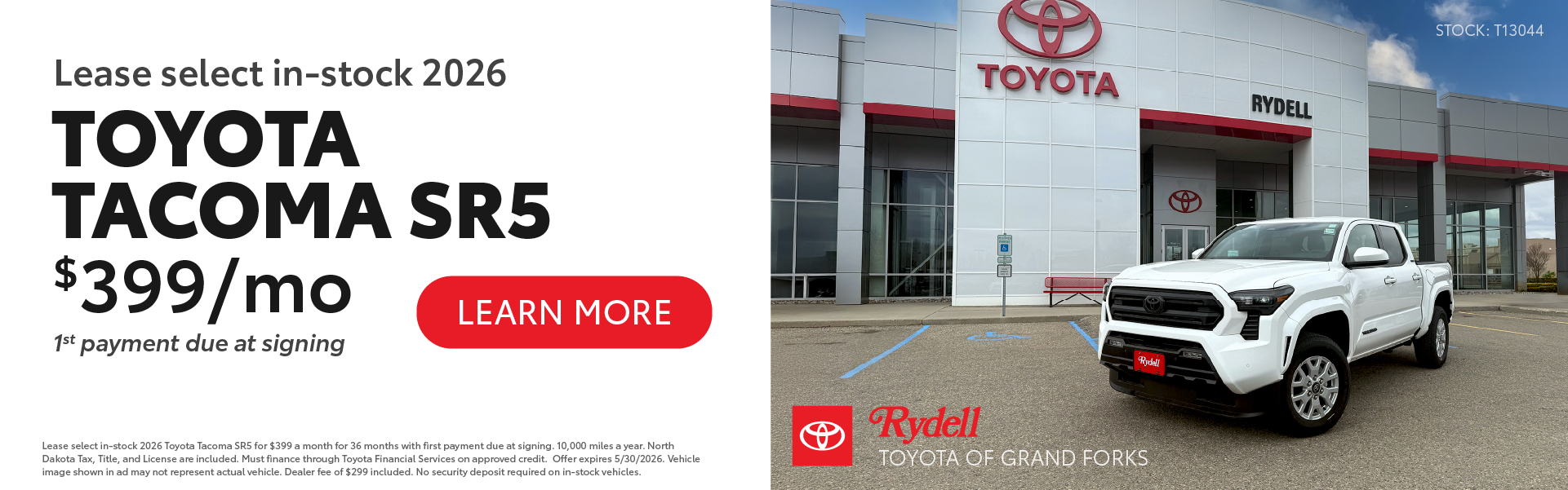 May 2026 Toyota Tacoma Lease Offer